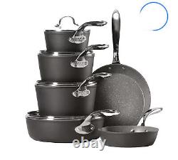 Starfrit The Rock 10 Piece Cookware Pan Set With Lids Black