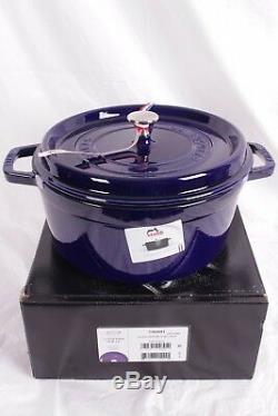 Staub Cast-Iron 4-piece cookware set Dutch oven, fry & grill pan, sapphire blue