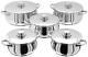 Stellar 1000 5 Piece Casserole Set Stainless Steel Suitable For Aga Rayburn