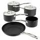Stellar 6000 5 Piece Hard Anodised Non Stick Pan Set With Lids, Induction Cookware