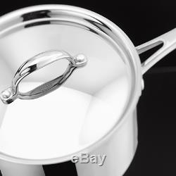 Stellar 7000 S7F4 5 Piece Stainless Steel Saucepan set with Stockpot, Induction