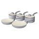 Swan Retro 5 Piece Pan Set In Grey Vintage Kitchen Cookware. 5 Year Guarantee