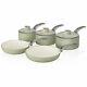 Swan Vintage Retro 5 Piece Induction Pan Set Kitchen Cookware, Green- Swps5020gn