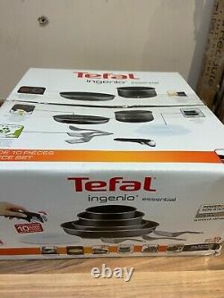 TEFAL Ingenio Essential Black 10-Piece Cookware Pan Saucepan Set RRP £110