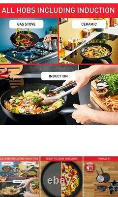 TEFAL Titanium Ultra+ 7 Piece Forged Aluminum Cookware Set