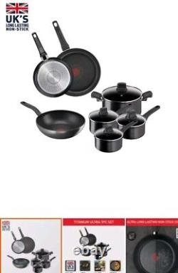 TEFAL Titanium Ultra+ 7 Piece Forged Aluminum Cookware Set