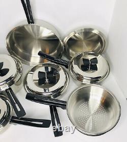 THERMO CORE 11 Piece Cookware Set Waterless 18-8 Stainless Made In USA EUC