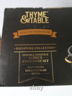 THYME & TABLE Signature Collection / Gold Speckle Edition 12 Piece Cookware Set