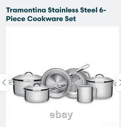 TRAMONTINA 6 Piece Stainless Steel Saucepan Cookware Set £300