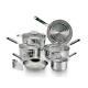 T-fal Cookware Set Modern Durable Oven Safe Nonstick Stainless Steel 14-piece