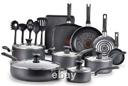 T-fal Easy Care 20-Piece Nonstick Cookware Set, Thermospot, Grey, NEW