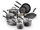 T-fal Hard Anodized Cookware Set Nonstick Pots And Pans Set 14 Piece Thermo-spot
