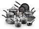 T-fal Hard Anodized Cookware Set, Nonstick Pots And Pans Set, 17 Piece, Heat