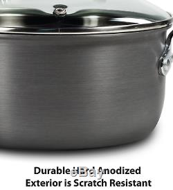 T-fal Hard Anodized Cookware Set, Nonstick Pots and Pans Set, 17 Piece, Heat