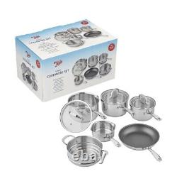 Tala 6 Piece stainless steel Cookware pan Set kitchen with multi steamer-new