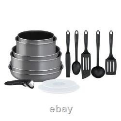 Tefal 14 Piece INGENIO Non-stick Saucepan Frypan Cookware Pots & Pan Set, Grey
