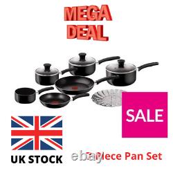 Tefal Delight 7 Piece Non-Stick Saucepan Cookware Set, Black Kitchenware NEW