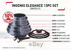 Tefal Ingenio Non-stick Elegance Cookware Set, 13 Pieces, Black