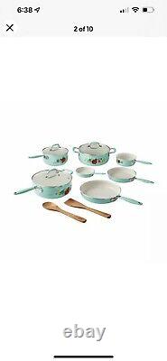 The Pioneer Woman 12 Piece Ceramic Non-stick Cookware Set Green