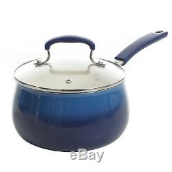 The Pioneer Woman Non-Stick 10 Piece Cookware Set with Skillet Cobalt Blue NEW