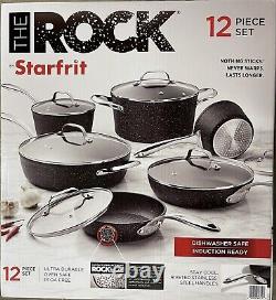 The Rock By Starfrit 12-Piece Tempered Glass Lids Cookware Set