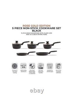 Tower Black 5-Piece Cookware Set Premium Quality Kitchen Essentials