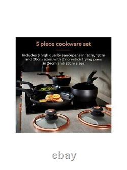 Tower Black 5-Piece Cookware Set Premium Quality Kitchen Essentials