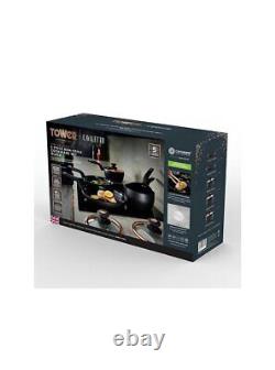 Tower Black 5-Piece Cookware Set Premium Quality Kitchen Essentials