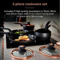 Tower Cavaletto 5 Piece Black Cookware Set