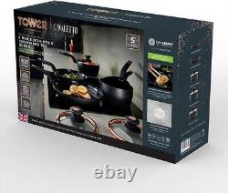 Tower Cavaletto 5 Piece Black Cookware Set