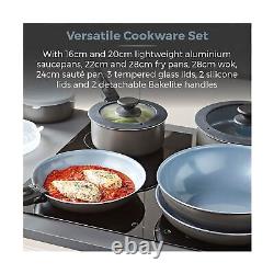 Tower Freedom T800200 13 Piece Cookware Set with Ceramic Coating, Stackable D