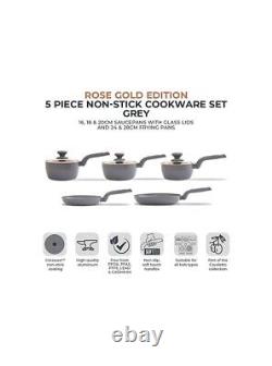 Tower Grey 5-Piece Cookware Set Premium Quality Kitchen Essentials