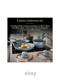 Tower Grey 5-Piece Cookware Set Premium Quality Kitchen Essentials