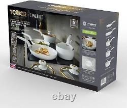 Tower T800232BLK Cavaletto 5 Piece Cookware Set with 16cm, 18cm, 20cm Saucepans