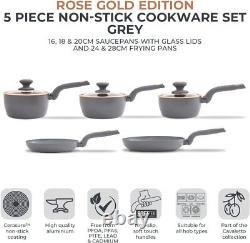 Tower T800232GRY Cavaletto 5 Piece Cookware Set, Grey & RG, New & Sealed