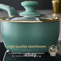 Tower T800232JDE Cavaletto 5 Piece Cookware Set, Jade & Gold, New & Sealed