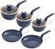 Tower T800232mnb Cavaletto 5 Piece Cookware Set, Midnight Blue & Rose Gold