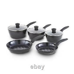 Tower T900130 5 Piece Cookware Set with Black Diamond Non-Stick Coating in Black