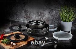 Tower T900160 Freedom 13-Piece Precision Black Diamond Coated Cookware Set