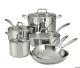 Tramontina 10-piece Tri-ply Clad Stainless Steel Cookware Set, With Glass Lids
