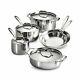 Tramontina 80116 248ds Cookware Set Stainless Steel Tri Ply Clad 10 Piece New
