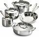 Tramontina Gourmet 10 Piece Tri-ply Clad Stainless Steel Cookware Set New