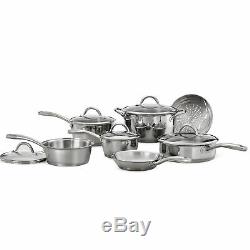 Tramontina Gourmet Stainless Steel Tri-Ply Base Cookware Set 12 Piece