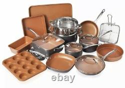 Twenty Piece Non Stick Ceramic Copper Coated Cookware And Bake Ware Kitchen Set