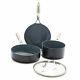 Valencia Pro Hard Anodized Healthy Ceramic 4 Piece Cookware Pots And Pans Set