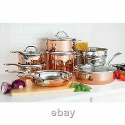 Viking 13-Piece Tri-Ply Copper Cookware Set Professional Chef Home Cooking