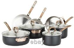 Viking 3-Ply Black & Copper 11-Piece Cookware Set NEW