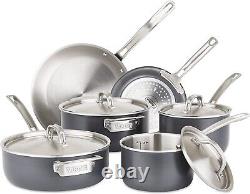 Viking 5-Ply Hard Stainless Cookware Set with Hard Anodized Exterior, 10 Piece