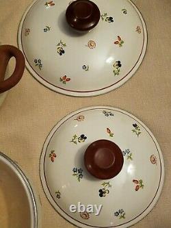 Villeroy & Boch 6 Piece Porcelain Cookware Set Petite Fleur Made W. Germany