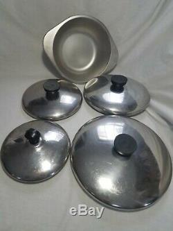 Vintage 11 Piece Revere Ware Stainless Steel Copper Bottom Cookware Set l1